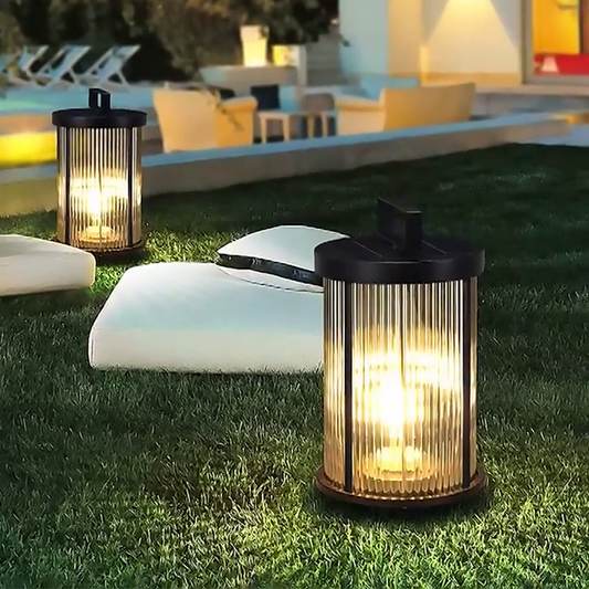 Outdoor Glass Lantern Solar LED Light