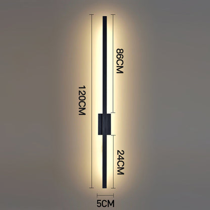 Industrial Minimalist Long LED Iron Wall Lights for Contemporary Living Room Décor and Stylish Illumination