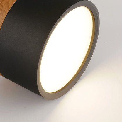 Ceiling Light with Pink Flush Wood Finish