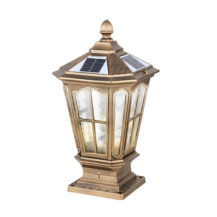 Outdoor Solar LED Black Garden Post Light