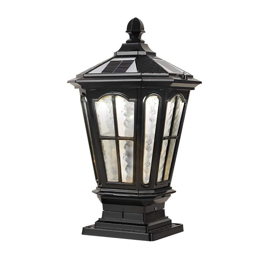 Outdoor Solar LED Black Garden Post Light