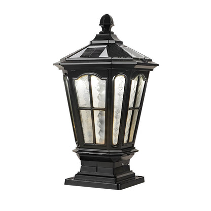 Outdoor Solar LED Black Garden Post Light