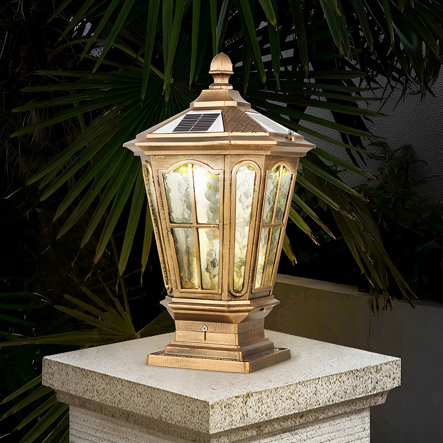 Outdoor Solar LED Black Garden Post Light