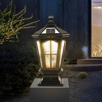 Outdoor Solar LED Black Garden Post Light