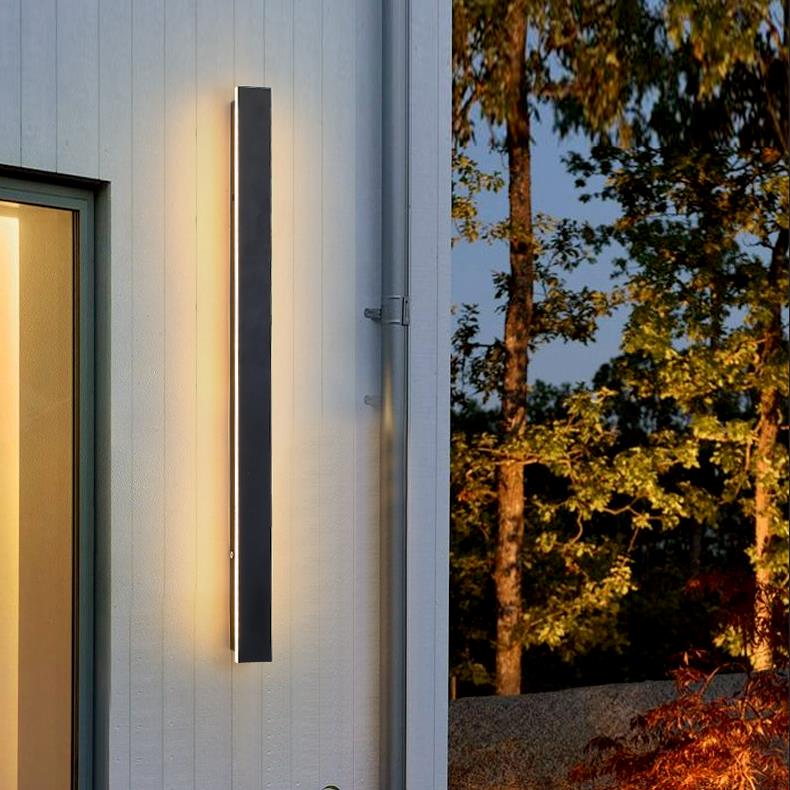 Outdoor Wall Light Modern Black LED Sconce