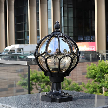 Outdoor Glass Globe Vintage Post Light