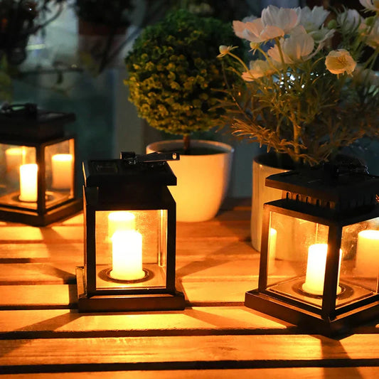 Outdoor Lanterns with Solar LED Lighting