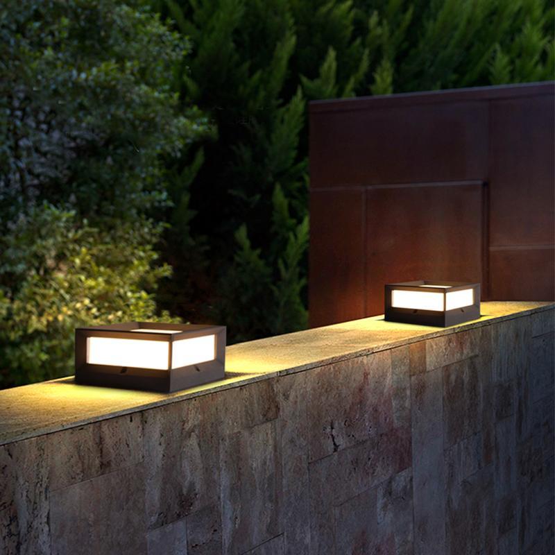 Garden Solar LED Post Light Black Aluminium