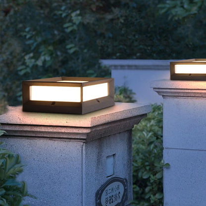 Garden Solar LED Post Light Black Aluminium