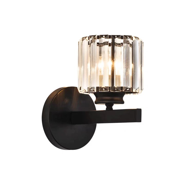 Modern Crystal Glass Wall Light – Elegant Arm Design for Living Room & Bedroom