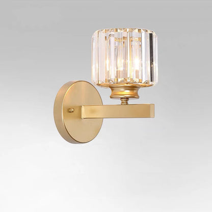 Modern Crystal Glass Wall Light – Elegant Arm Design for Living Room & Bedroom