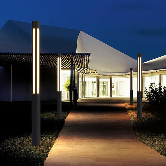 Outdoor LED Bollard Light Black Aluminium Post