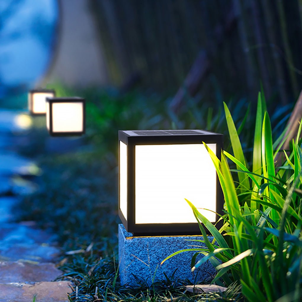 Solar Black Outdoor LED Post Light