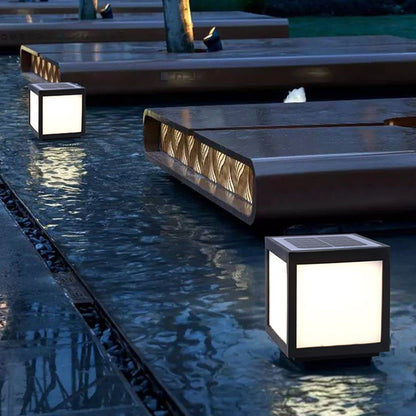 Solar Black Outdoor LED Post Light