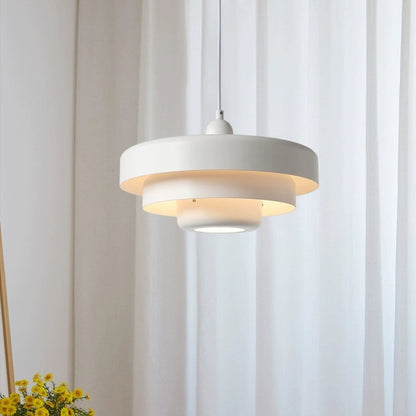 Pendant Light Mid-Century Orange Metal Fixture