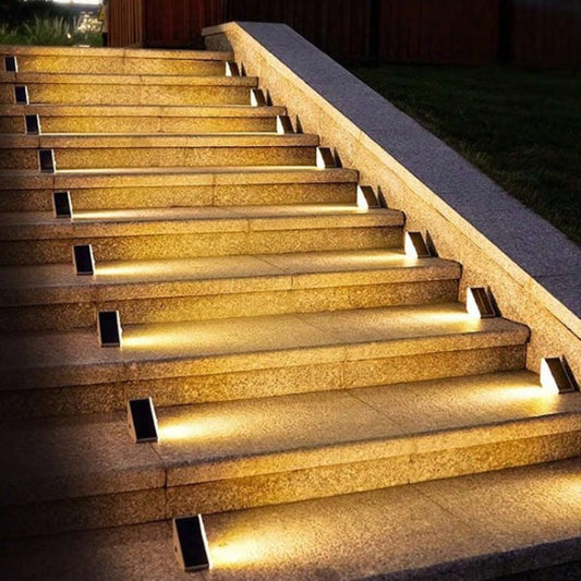 Outdoor Solar Step Lights with Warm LED Glow