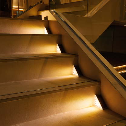 Outdoor Solar Step Lights with Warm LED Glow