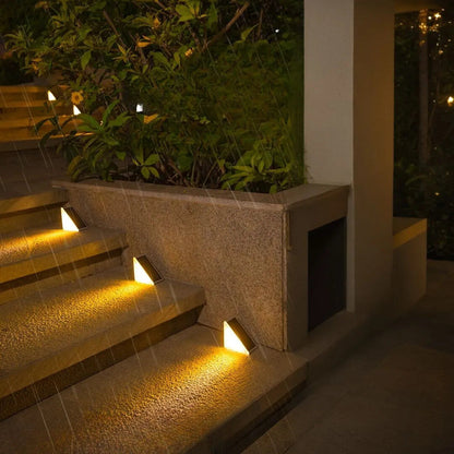 Outdoor Solar Step Lights with Warm LED Glow