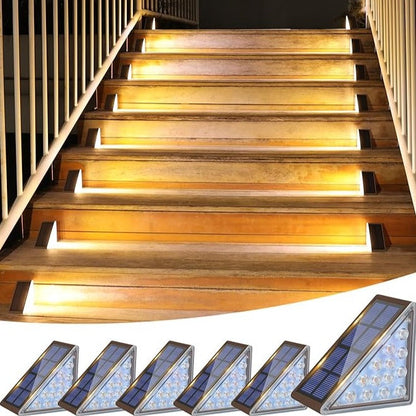 Outdoor Solar Step Lights with Warm LED Glow